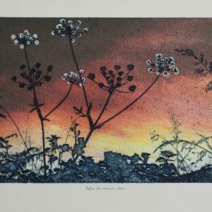Before the summer storm a Collagraph and chine collé by the Artist Suzie MacKenzie