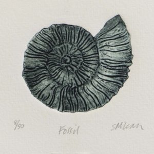 Fossil a Collagraph by the Artist Silvana McLean