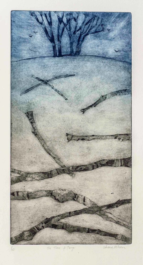 The Time of Twigs a Aquatint and Etching by the Artist Silvana McLean