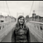 Child on the bridge - Black and white photo