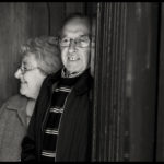 Elder couple in the doorway