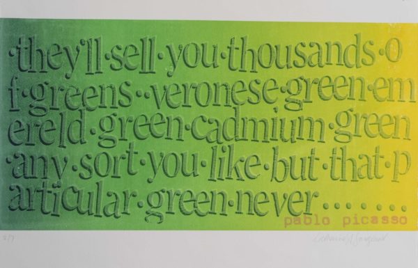 A print by Catherine Sargeant titled 'Spectrum 'Green''