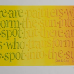 A print by Catherine Sargeant titled 'Spectrum 'Yellow''