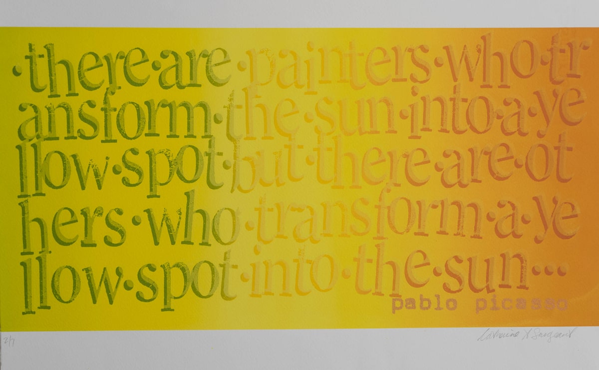 A print by Catherine Sargeant titled 'Spectrum 'Yellow''
