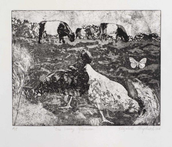 One Sunny Afternoon a Etching by the Artist Elizabeth Shepherd