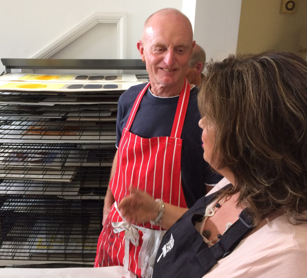 Trev and Elaine chatting