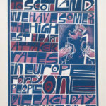 Welcome to Scotland 1 by John McNaught. Linocut.