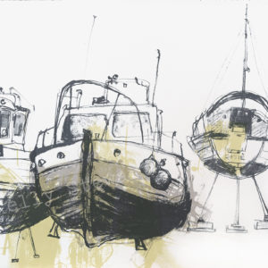 Screenprint of boats